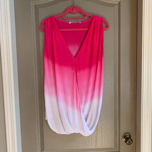 ombre pink sleeveless blouse